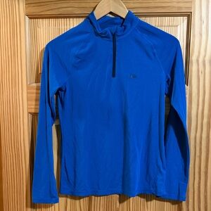 REI, kids 1/4 zip base layer, royal blue, large 14-16